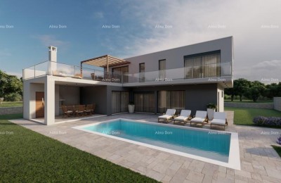 Bouwkavel met een project van een villa met zwembad, Rebići