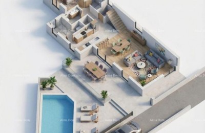 Sv. Nedelja, Grond met bouwvergunning en project voor een huis met zwembad