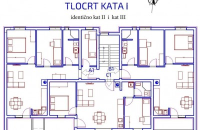 Pula. Nieuw project, appartementen in aanbouw.