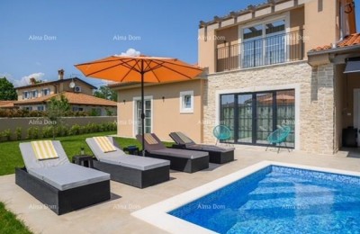 Luxe, volledig gemeubileerde Istrische villa met studio appartement, zwembad en uitzicht op zee, Kanfanar!