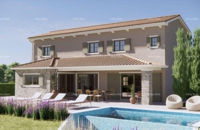 Verkoop - gecombineerd terrein met een conceptontwerp en uitzicht op zee, Grožnjan!